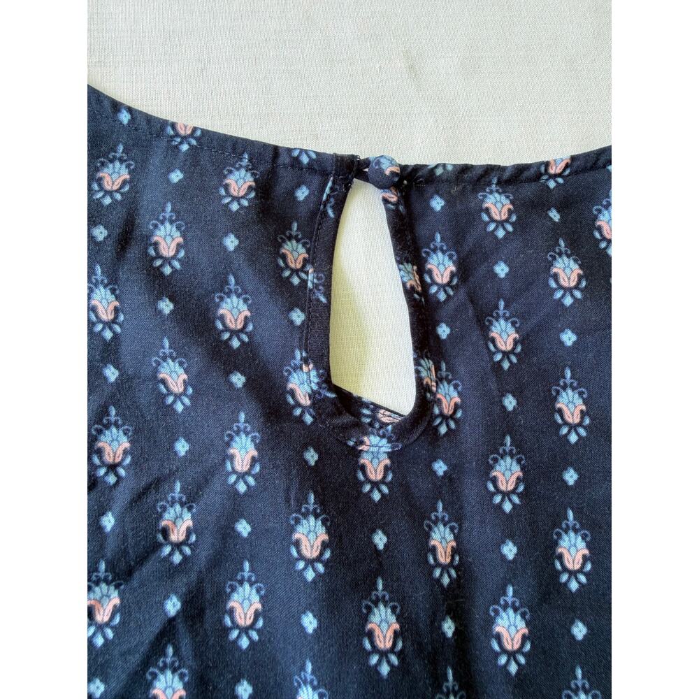 Boho Festival Hippie Coastal Mossimo Supply Co Border Print Navy Floral Dress M - Picture 6 of 12